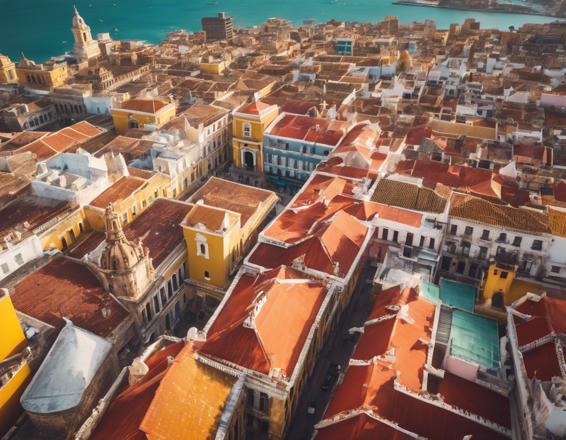 Aerial view of Cartagena de Indias
